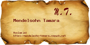 Mendelsohn Tamara névjegykártya